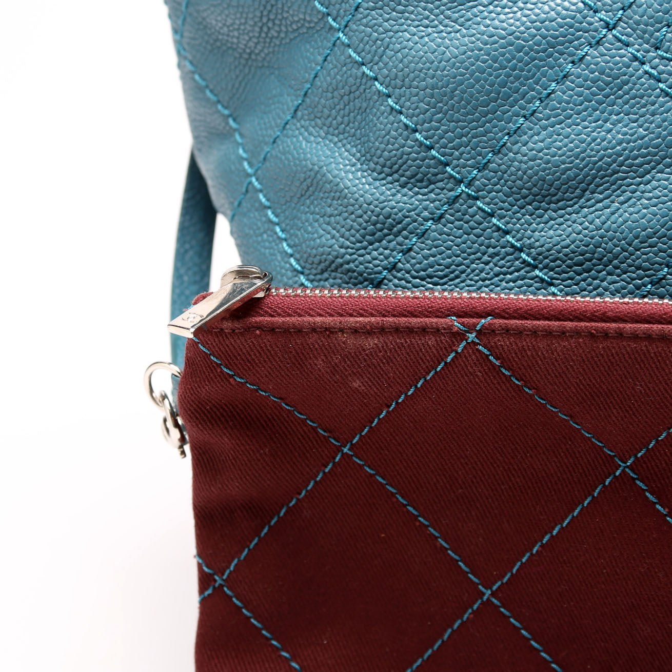 CC Shopping Tote W/ Pouch Quilted Caviar 20M