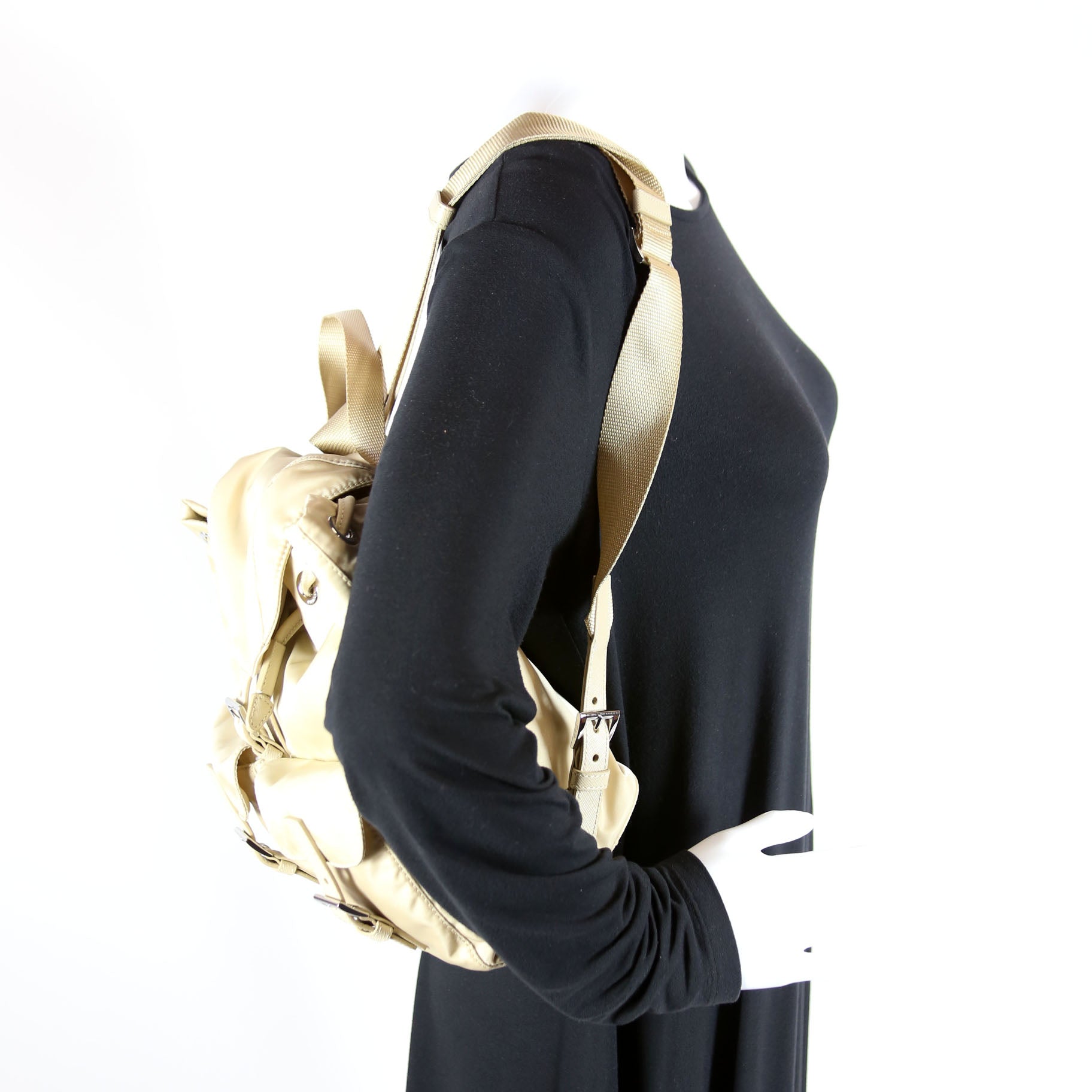 1BZ677 Re-Nylon Backpack Small Tan