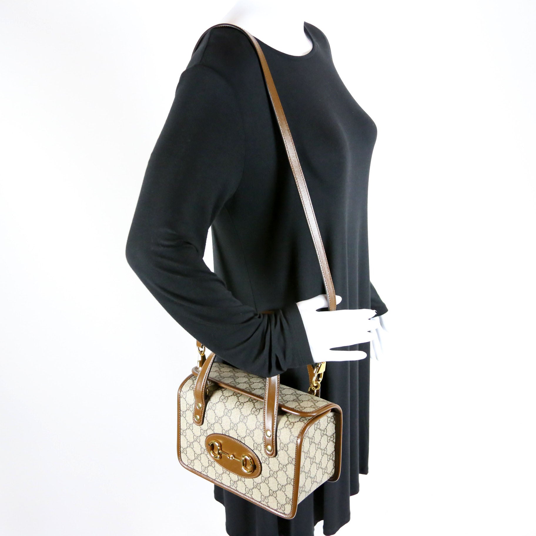 645453 GG Supreme 1955 Horsebit Mini Top Handle Bag