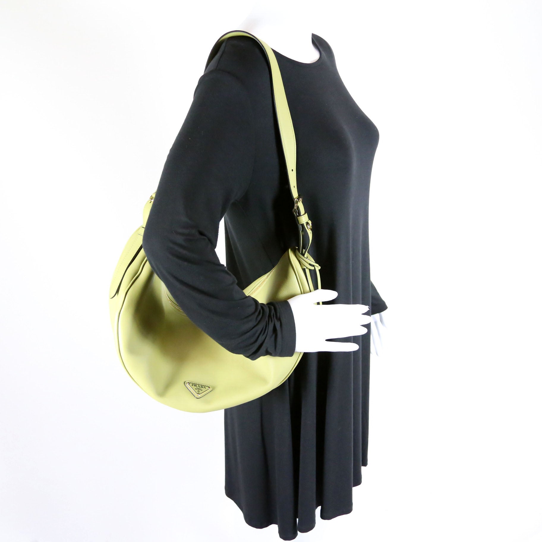 1BC255 Demi-Lune Calfskin Shoulder Bag Large