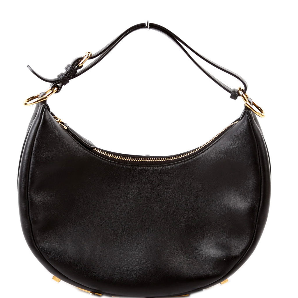 8BR798 Fendigraphy Small Leather Hobo Black