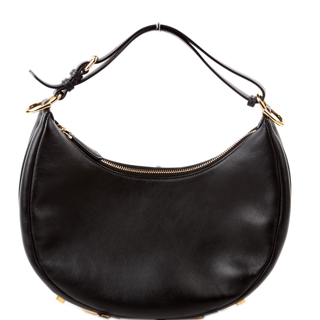 8BR798 Fendigraphy Small Leather Hobo Black
