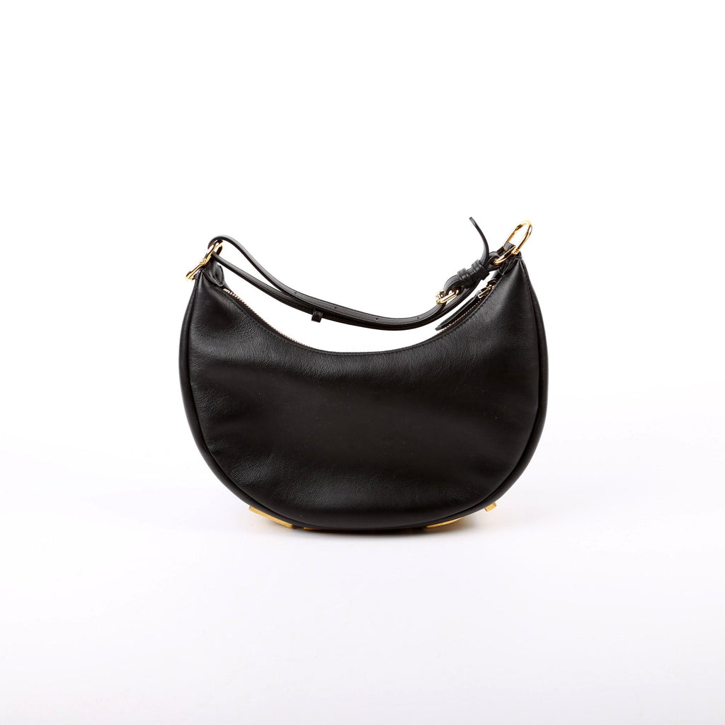 8BR798 Fendigraphy Small Leather Hobo Black