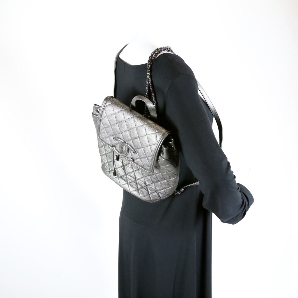 CC Filigree Backpack Metallic Caviar 26M
