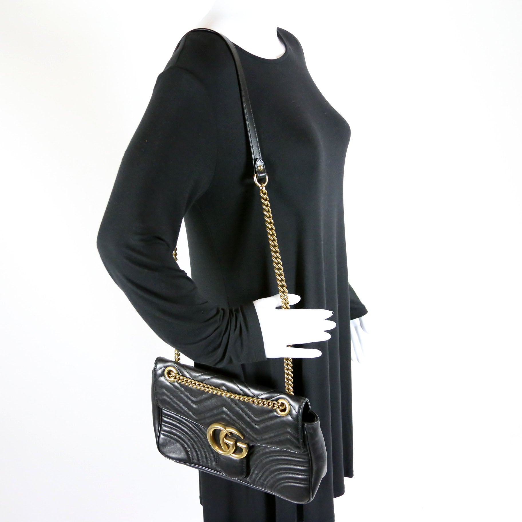 443496 Marmont Shoulder Bag Black