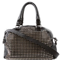 Panettone Studded Calfskin Bowling Bag Black/Silver