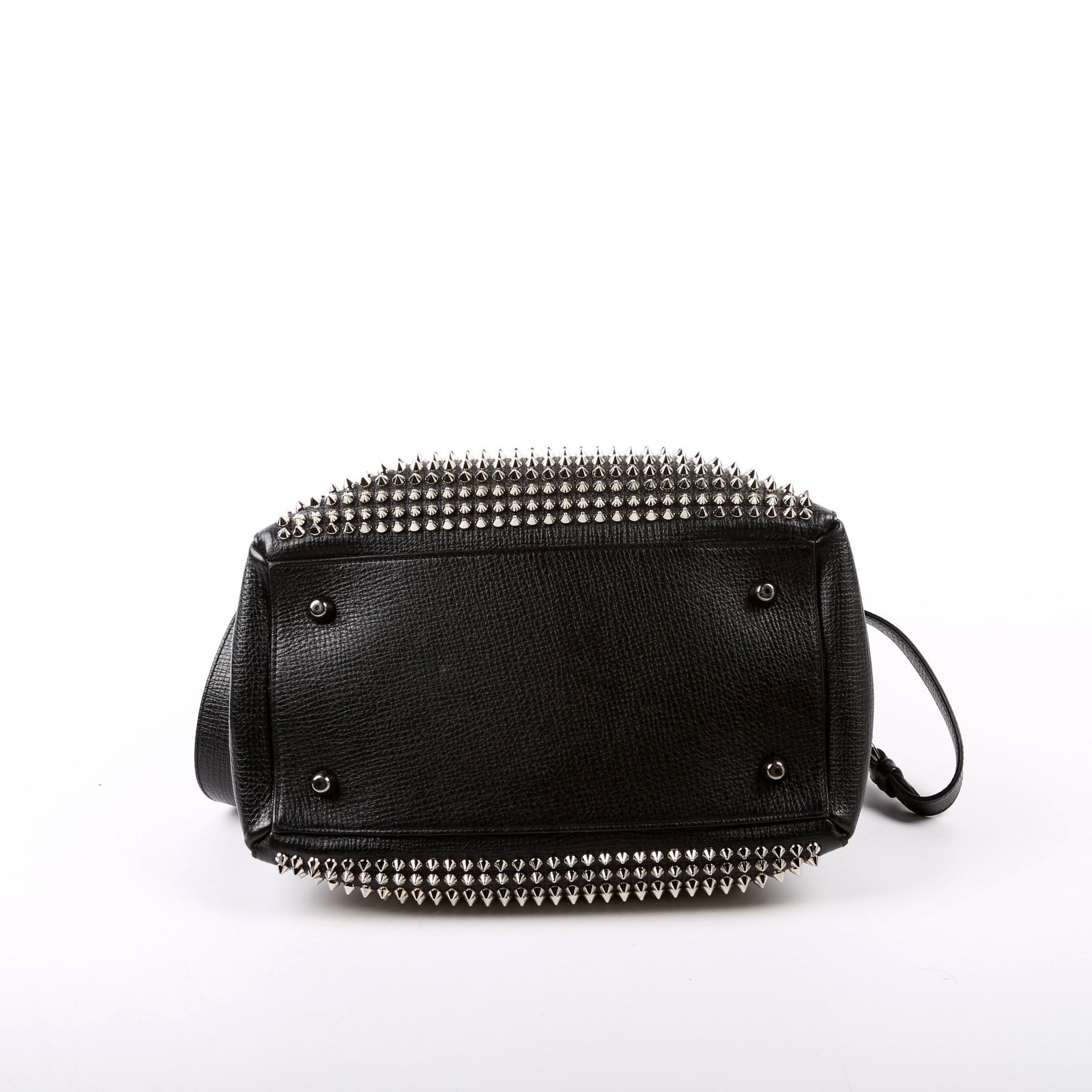 Panettone Studded Calfskin Bowling Bag Black/Silver