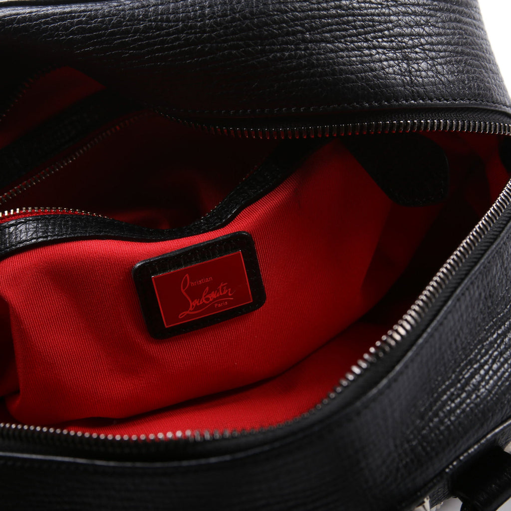 Panettone Studded Calfskin Bowling Bag Black/Silver