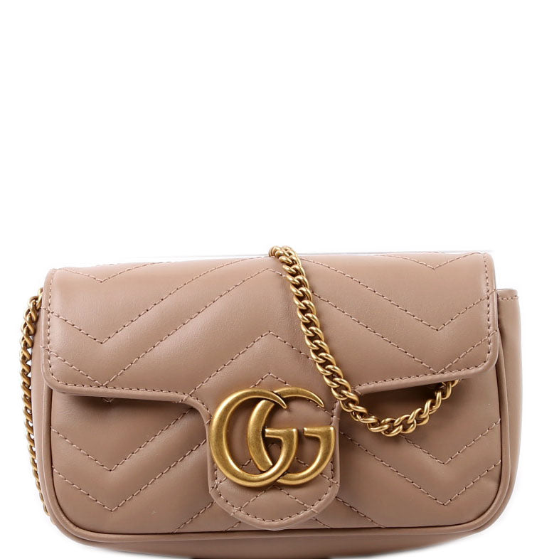 476433 Marmont Leather Super Mini Flap Tan