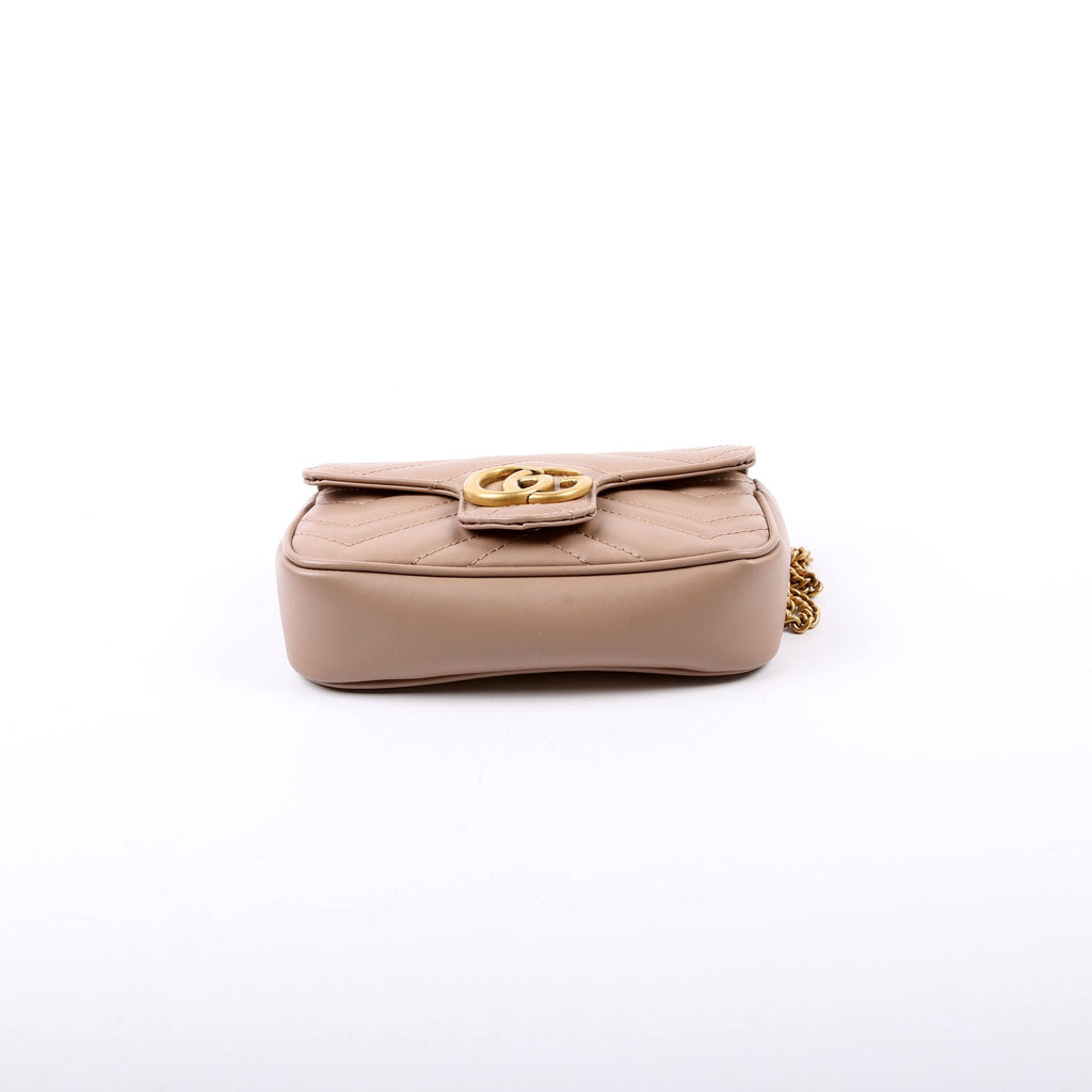 476433 Marmont Leather Super Mini Flap Tan