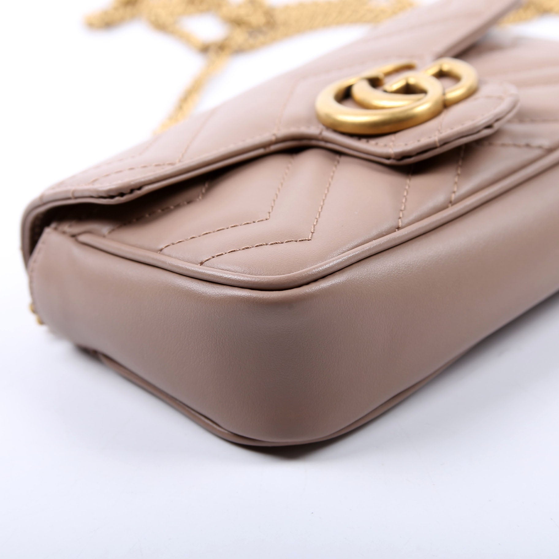 476433 Marmont Leather Super Mini Flap Tan
