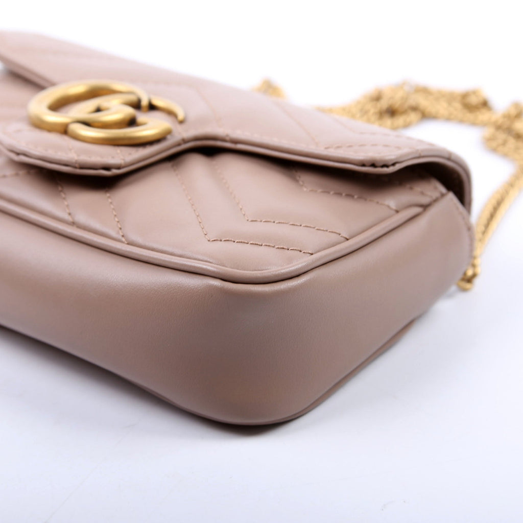 476433 Marmont Leather Super Mini Flap Tan