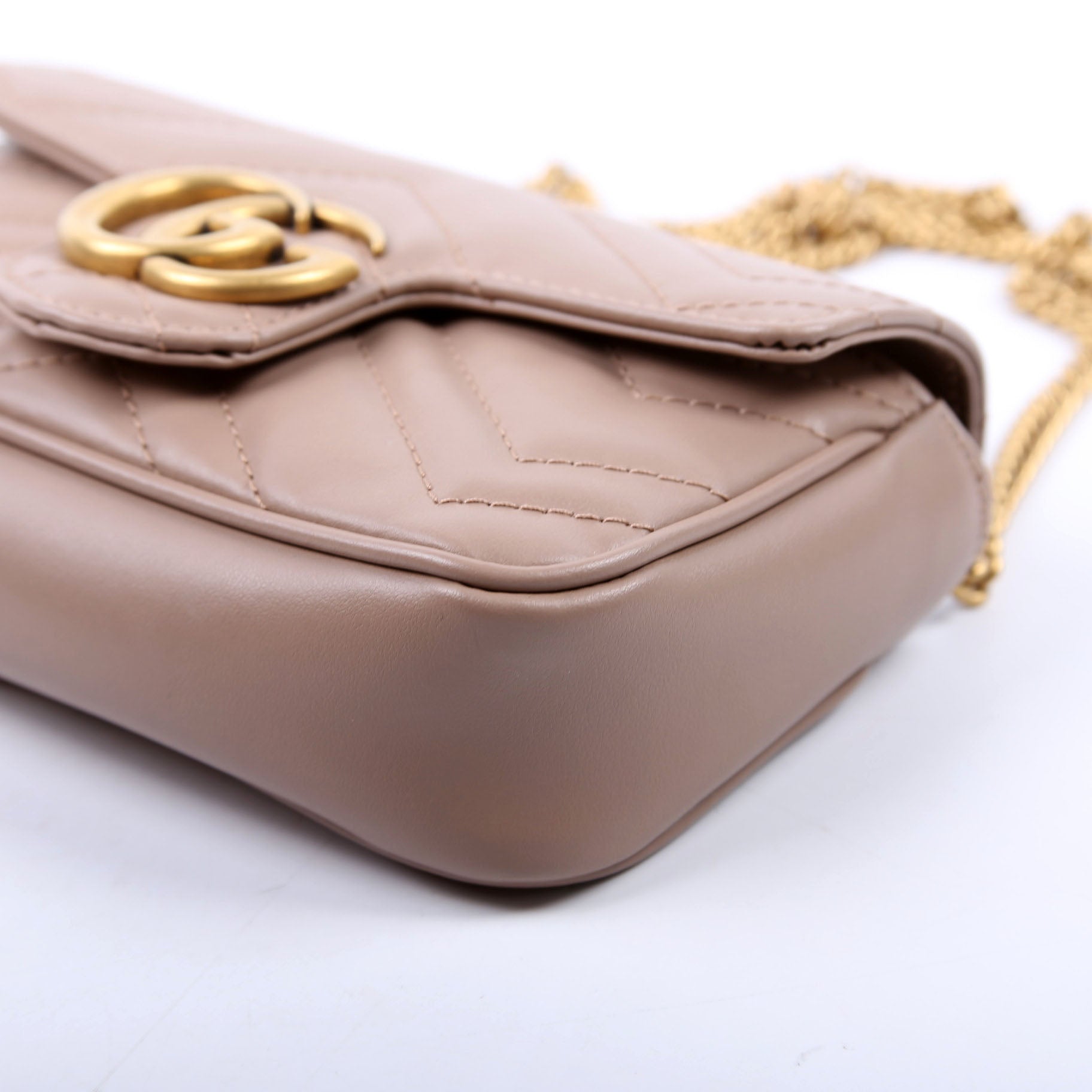 476433 Marmont Leather Super Mini Flap Tan