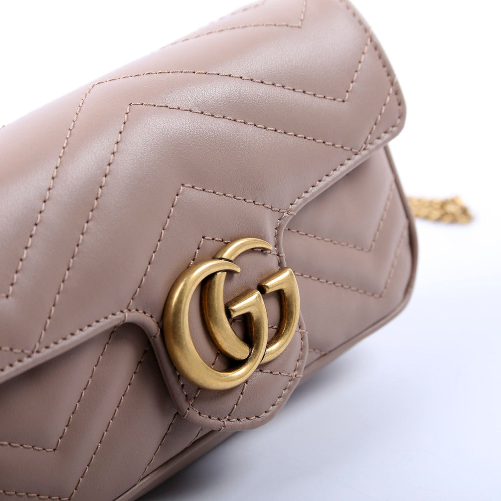 476433 Marmont Leather Super Mini Flap Tan