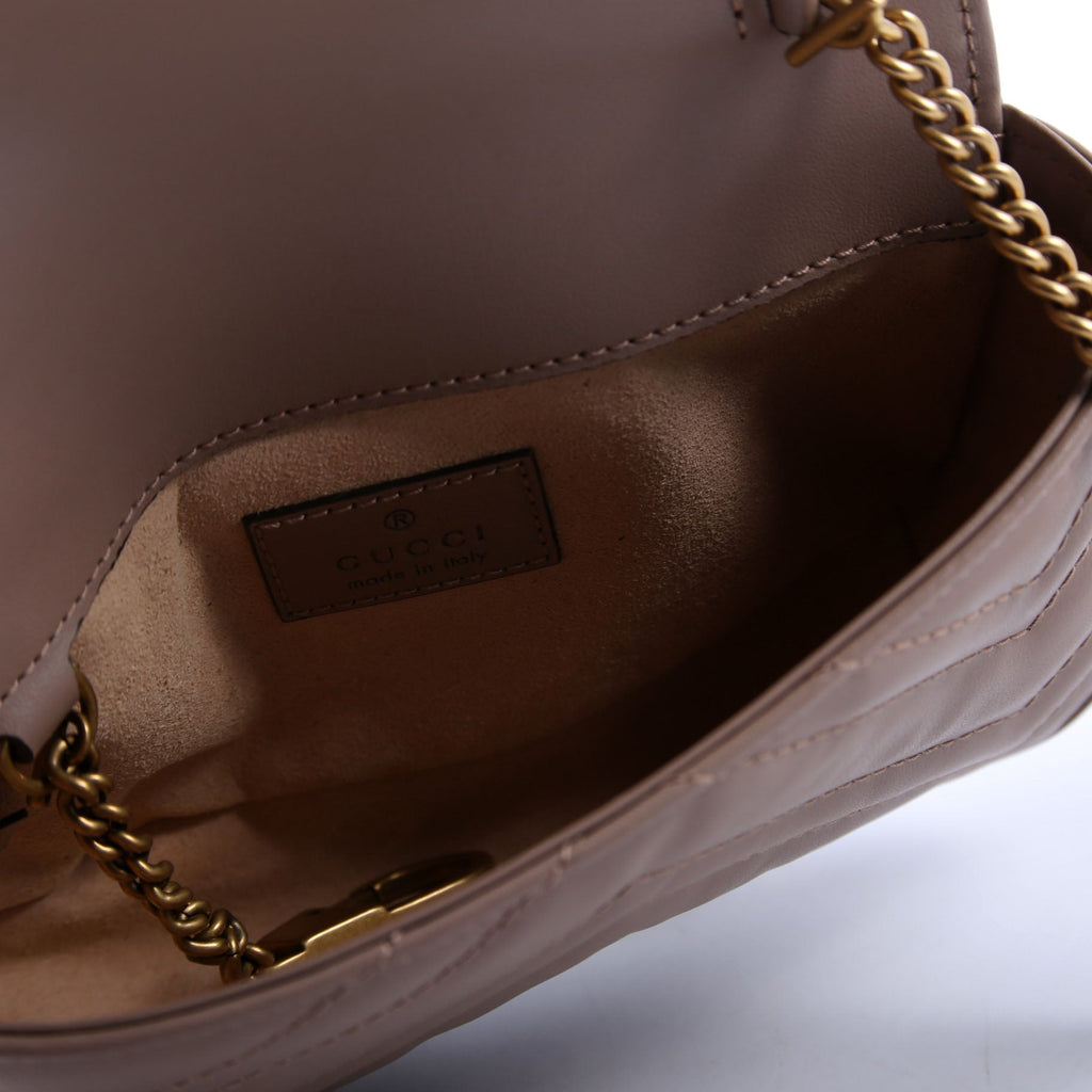 476433 Marmont Leather Super Mini Flap Tan