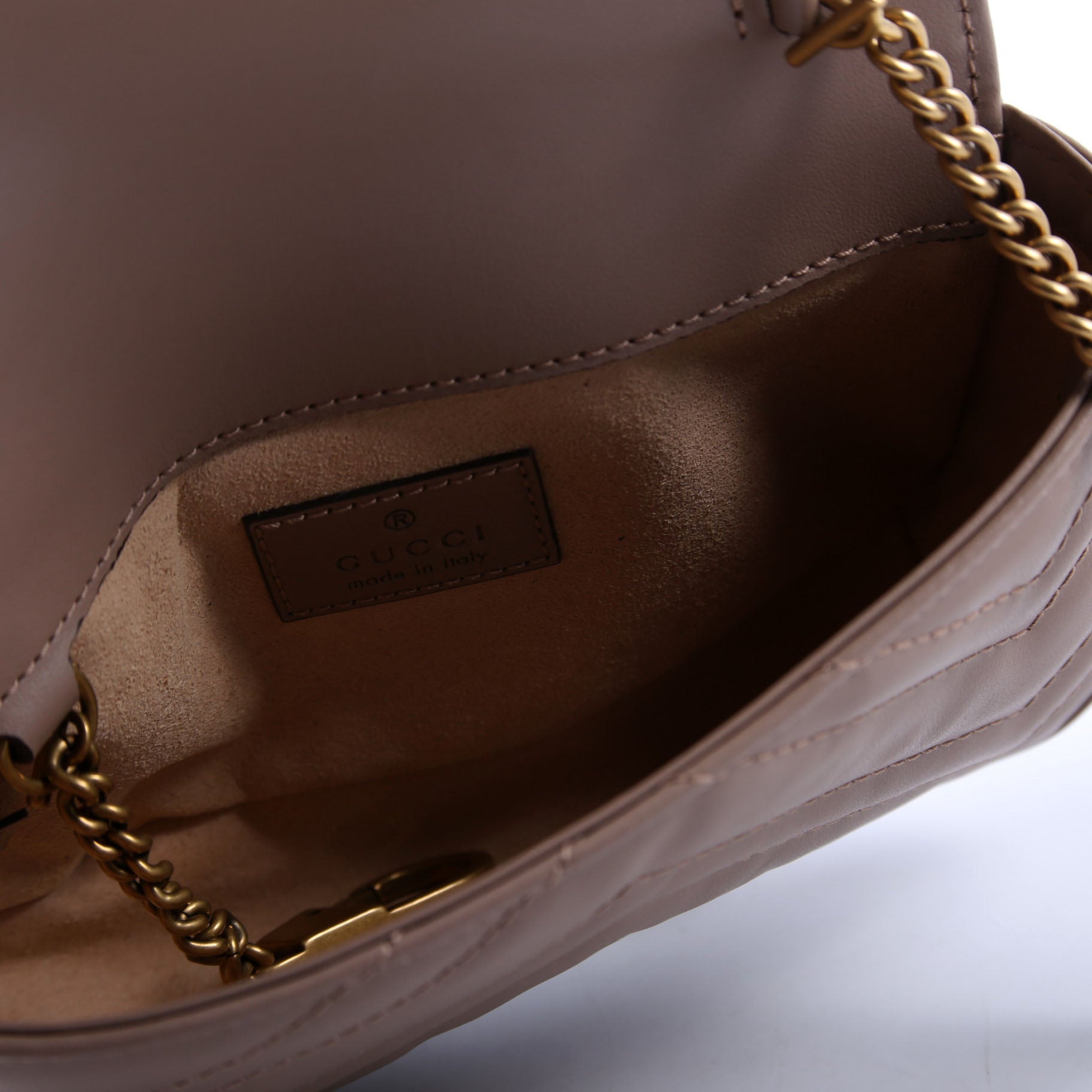 476433 Marmont Leather Super Mini Flap Tan