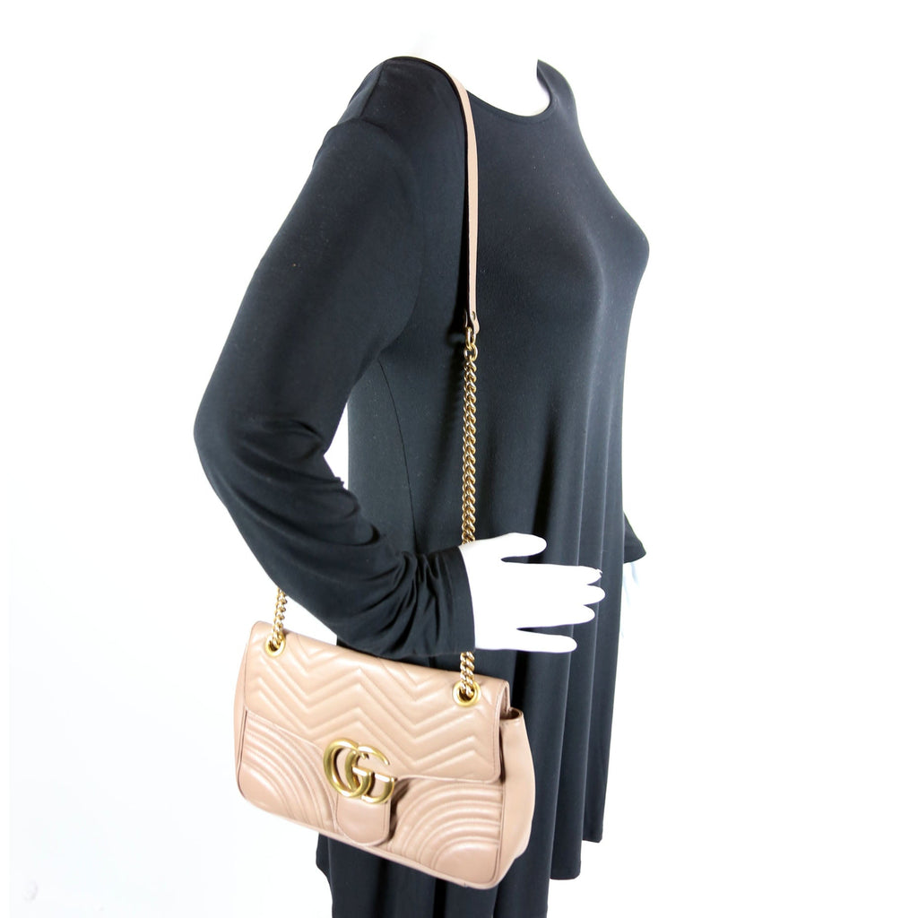 Gucci 443496 Marmont Leather Shoulder Medium