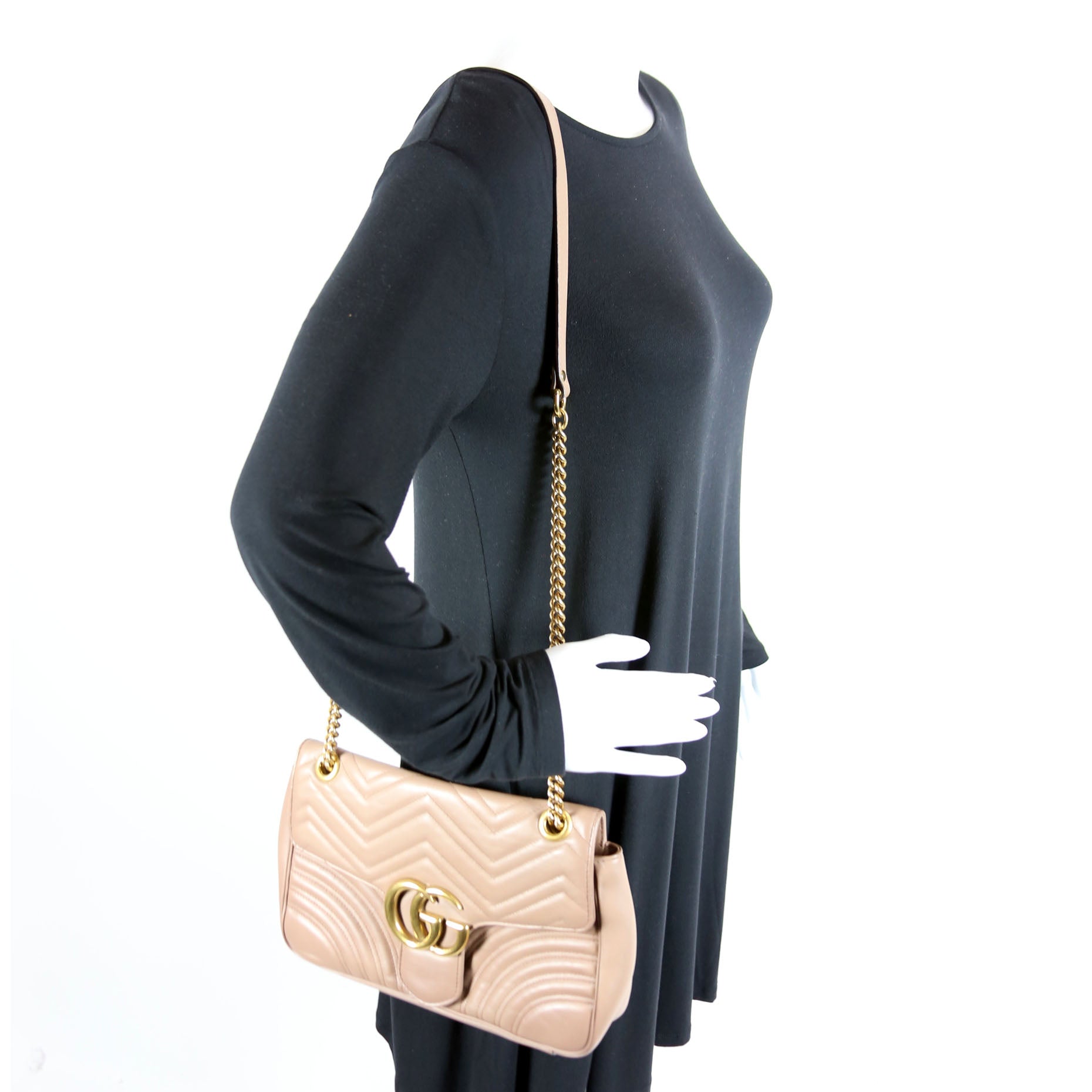 Gucci 443496 Marmont Leather Shoulder Medium