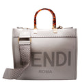 Fendi 8BH386 Sunshine Shopper Medium Leather Gray