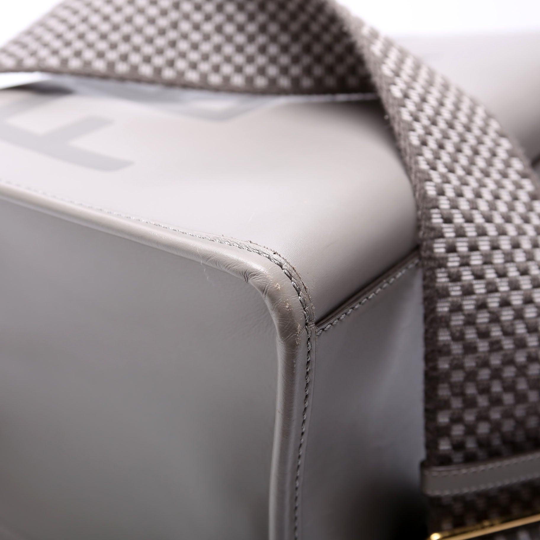 Fendi 8BH386 Sunshine Shopper Medium Leather Gray