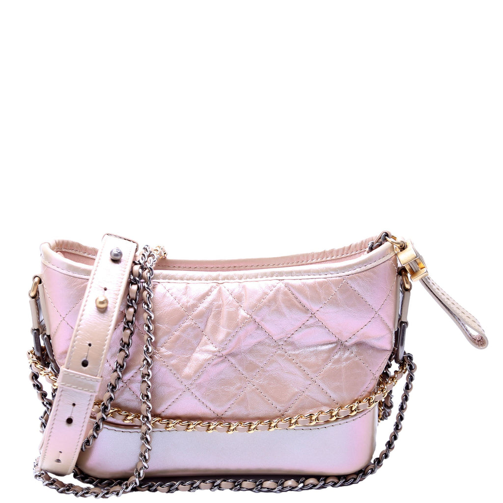 Gabrielle Hobo Small Calfskin Iridescent 25M Tan/Pink