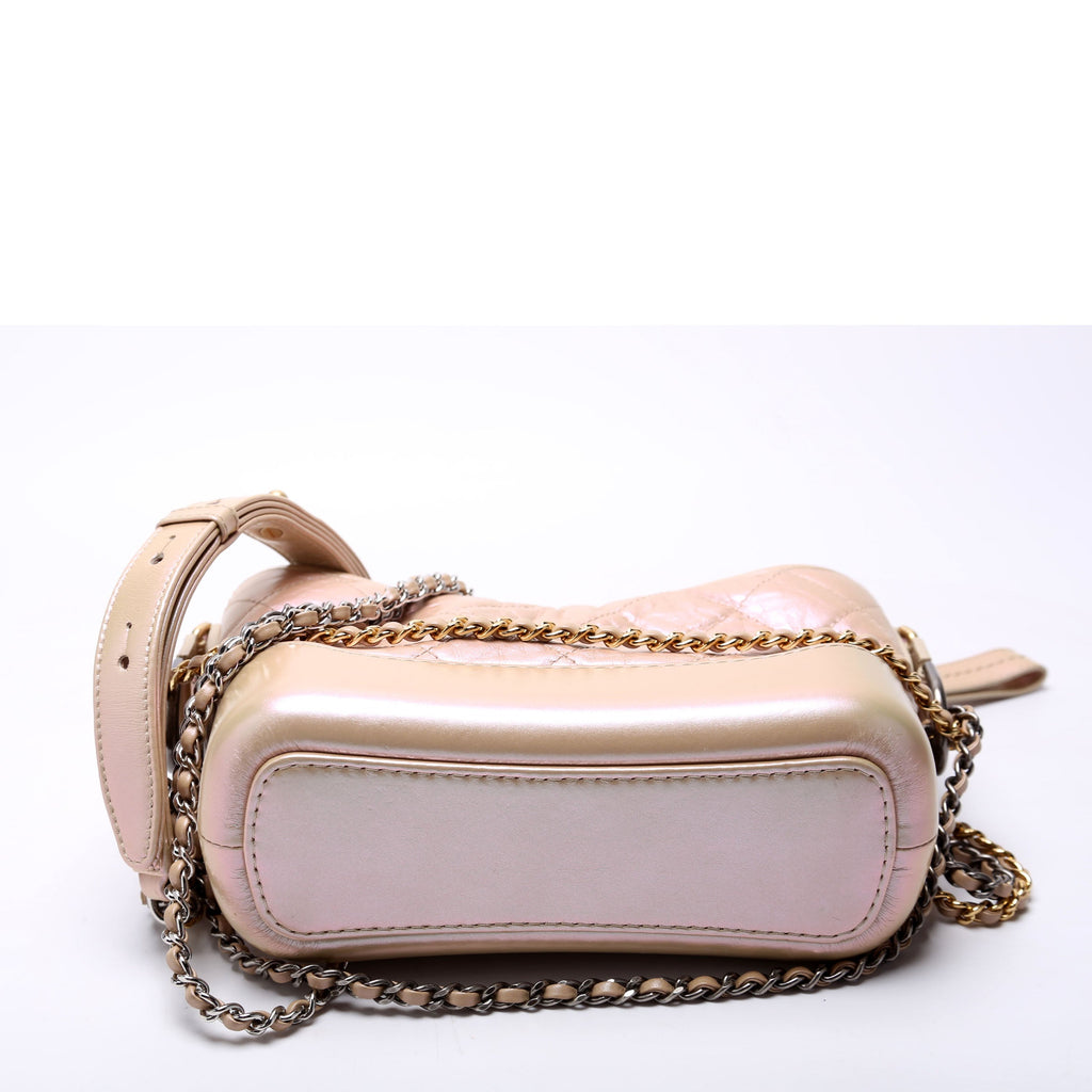Gabrielle Hobo Small Calfskin Iridescent 25M Tan/Pink