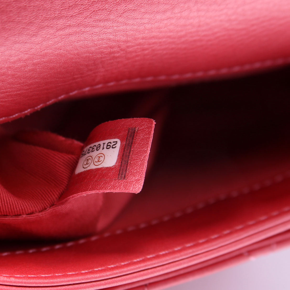 Quilted Calfskin Top Handle Metallic 29M Red
