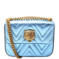 Gucci 432581 Broadway Metalic Matelasse Shoulder Bag Blue