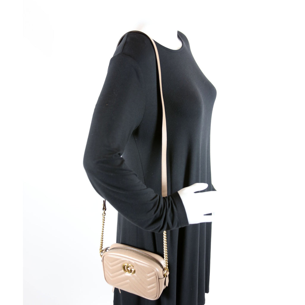 448065 Marmont Mini Camera Bag Nude