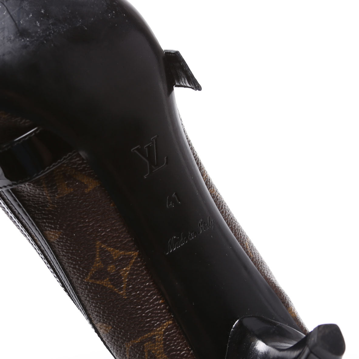 Monogram Buckle Kitten Heels Size 41 Brown/Black