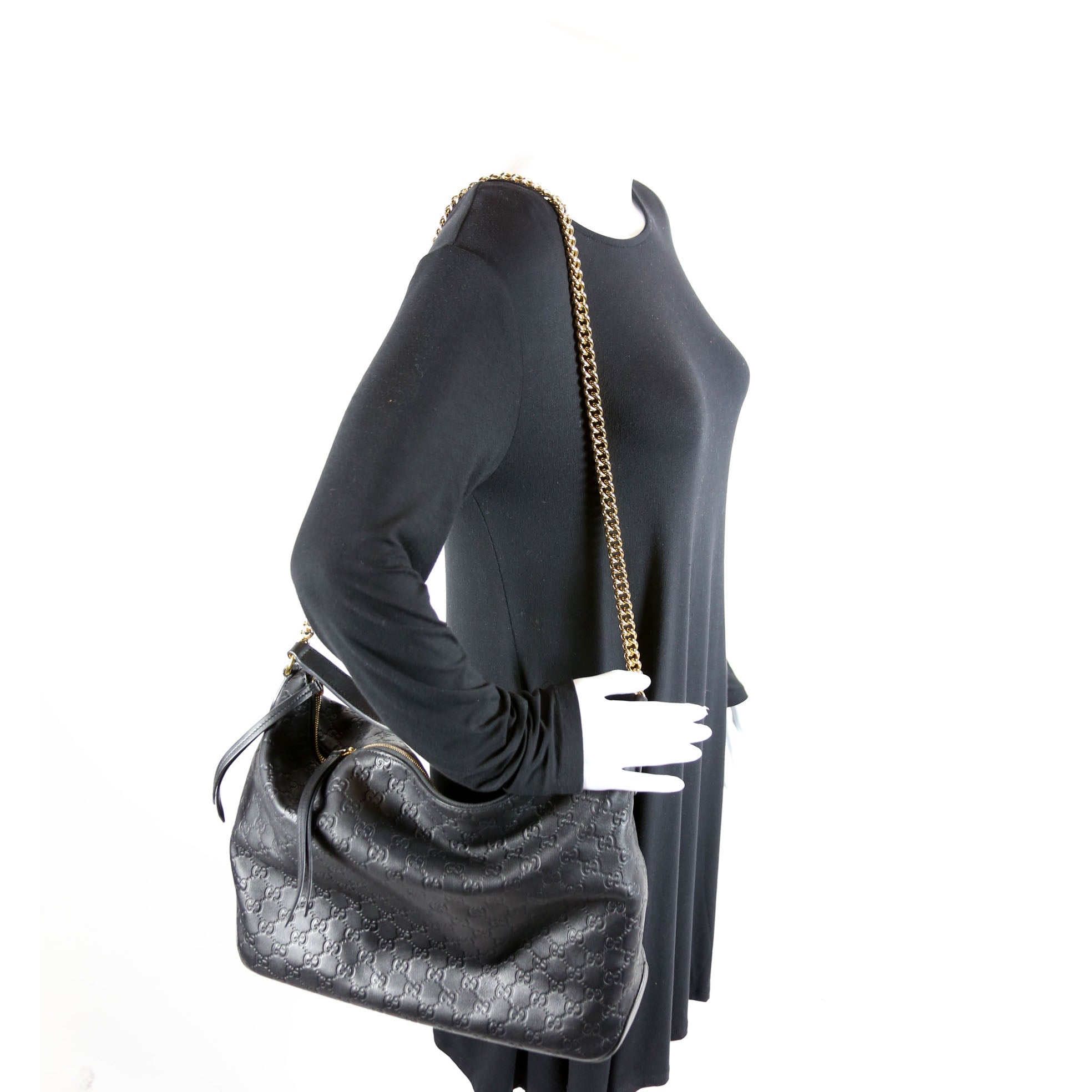 477324 Guccissima Hobo Black