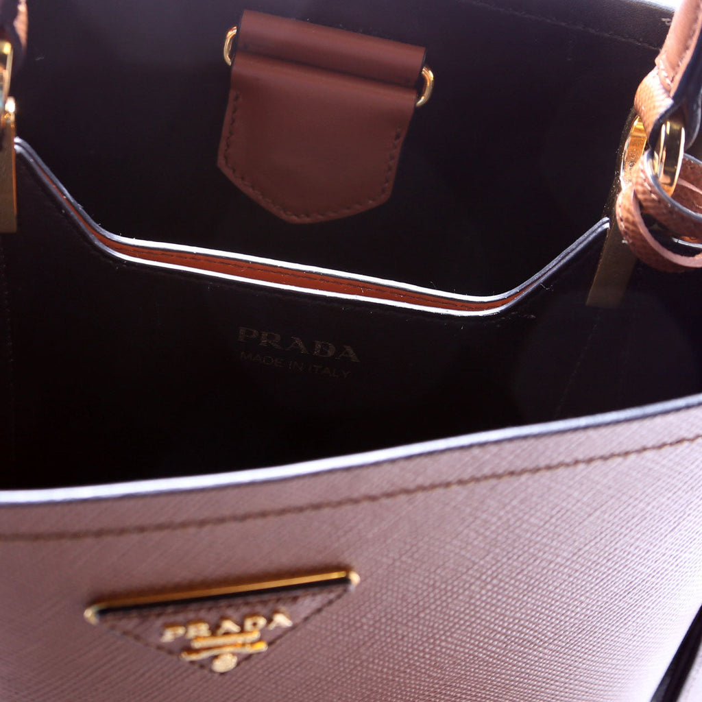 1BA212 Saffiano Cuir Medium Panier Bag Brown