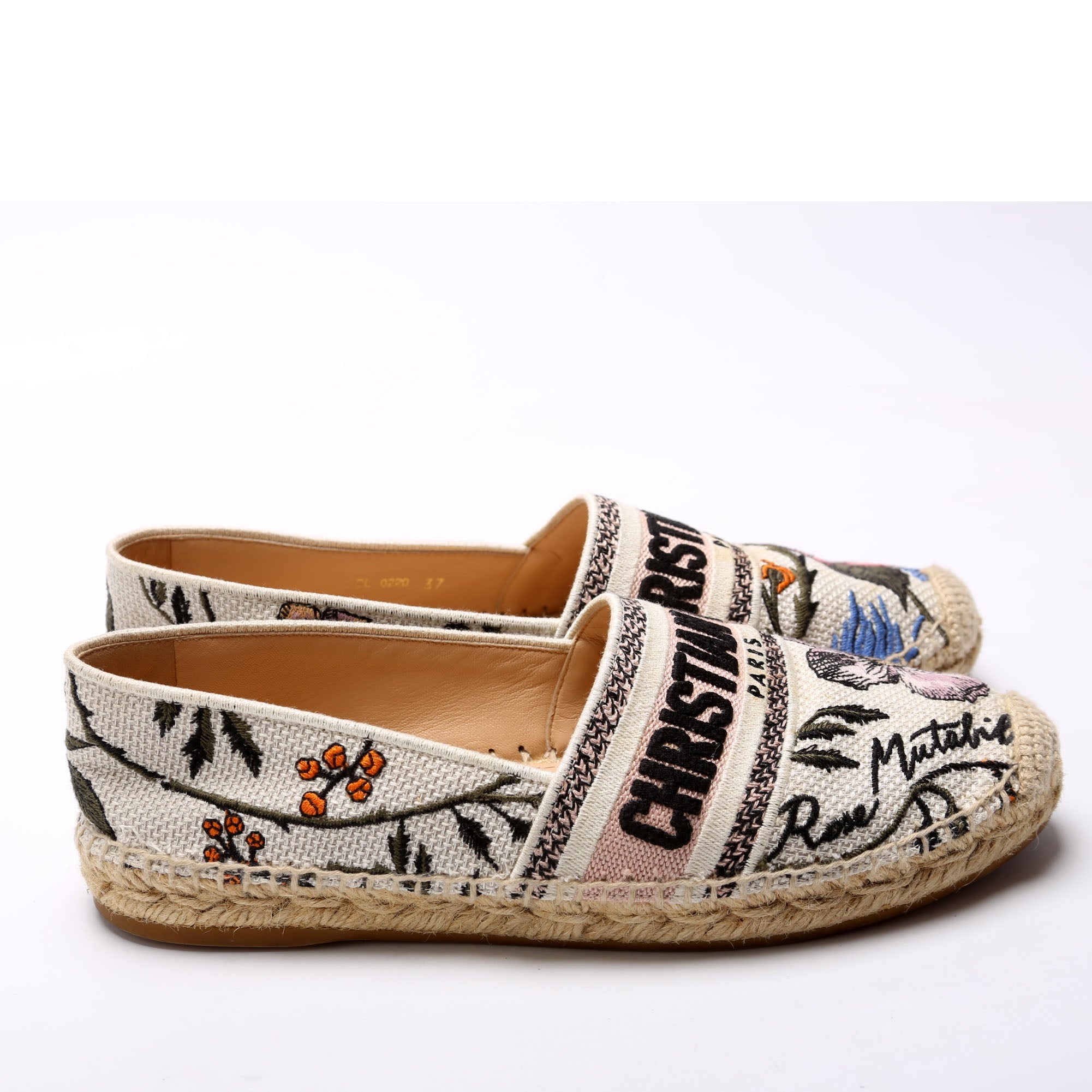 Logo Espadrilles Size 37 White/Multicolor