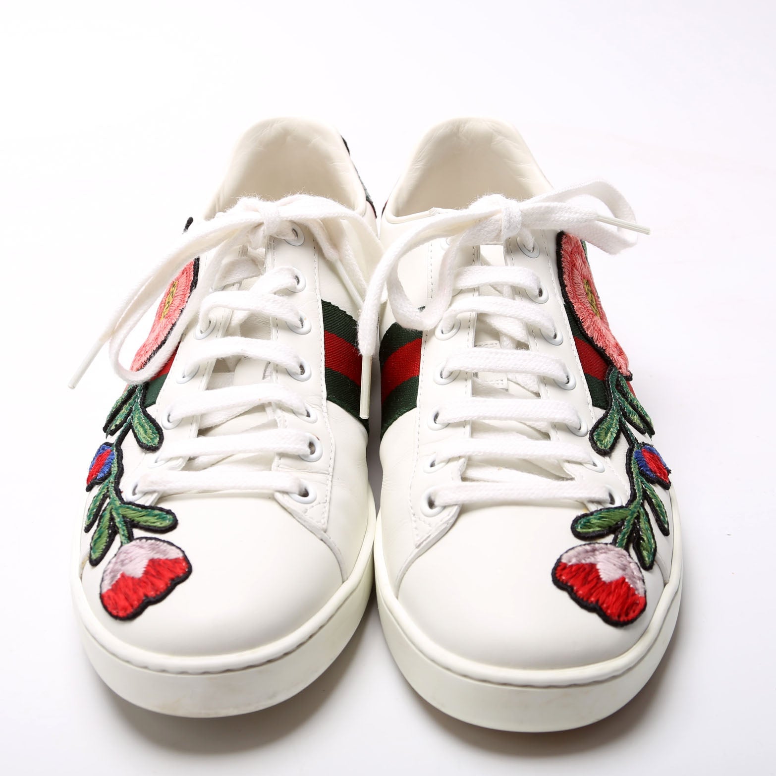 Ace Web Embroidered Sneakers Size 38.5 White