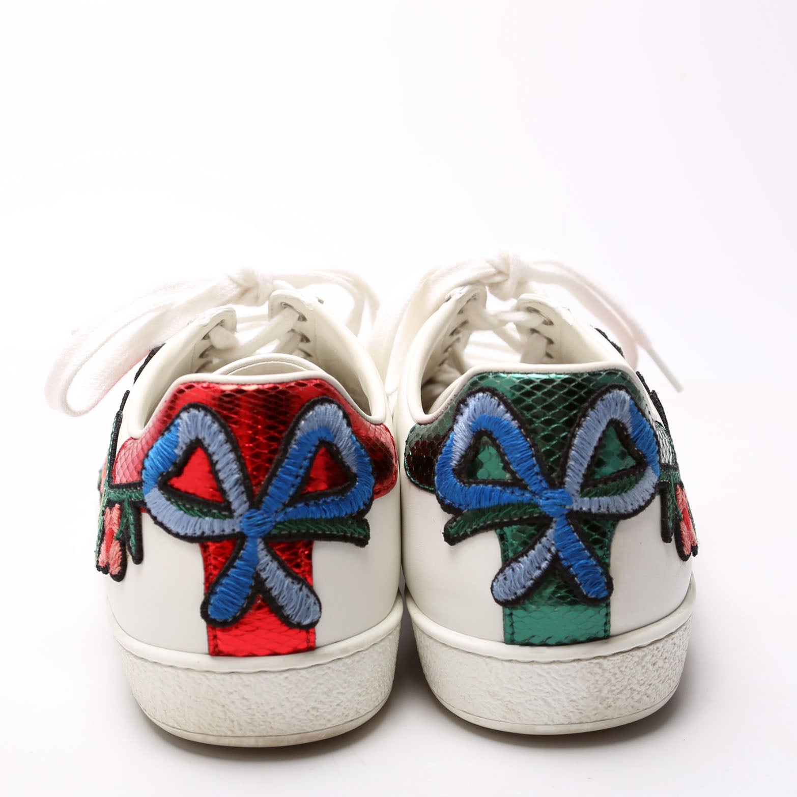 Ace Web Embroidered Sneakers Size 38.5 White