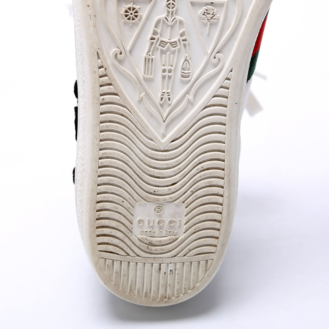 Ace Web Embroidered Sneakers Size 38.5 White