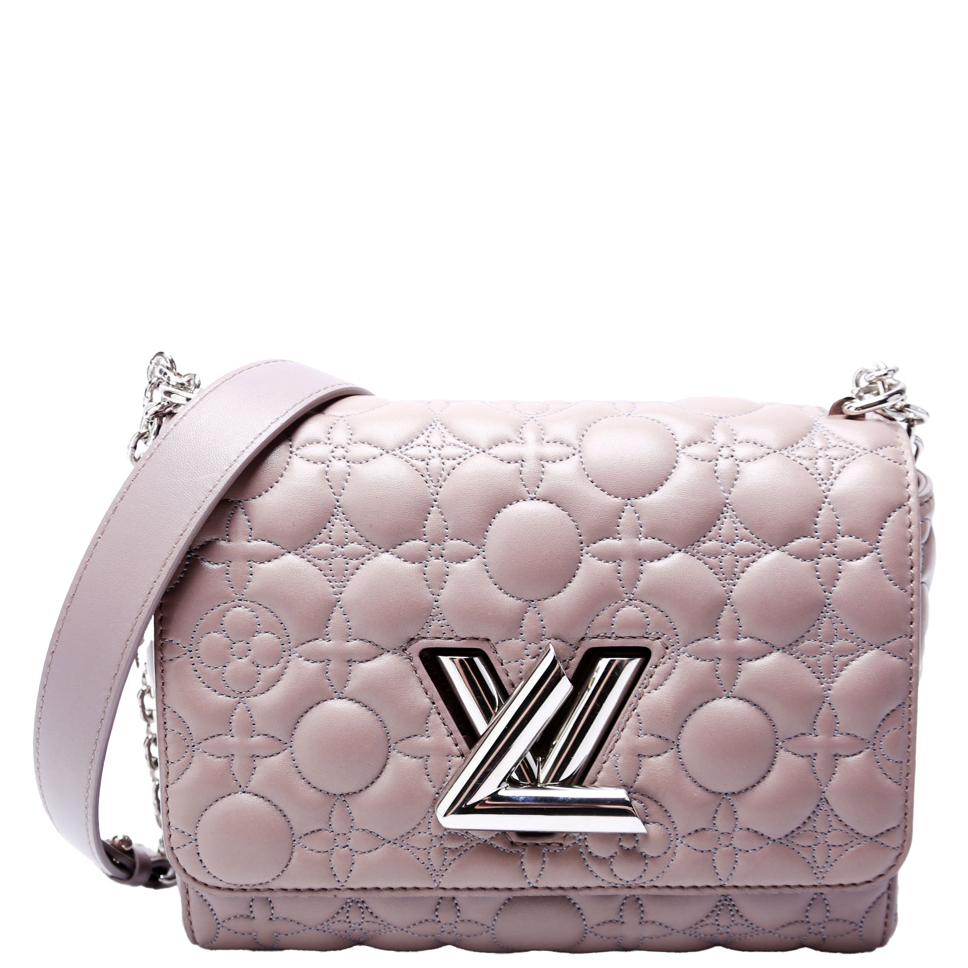 Twist MM Malletage Flower Lambskin Taupe
