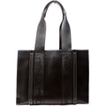 Woody Medium Leather Tote Black