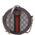550618 Ophidia GG Supreme Round Small Crossbody Brown