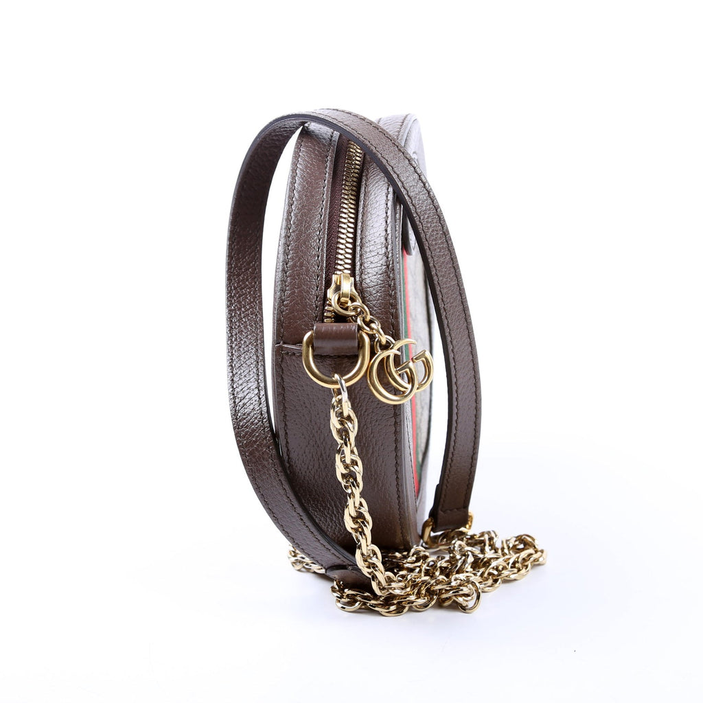 550618 Ophidia GG Supreme Round Small Crossbody Brown