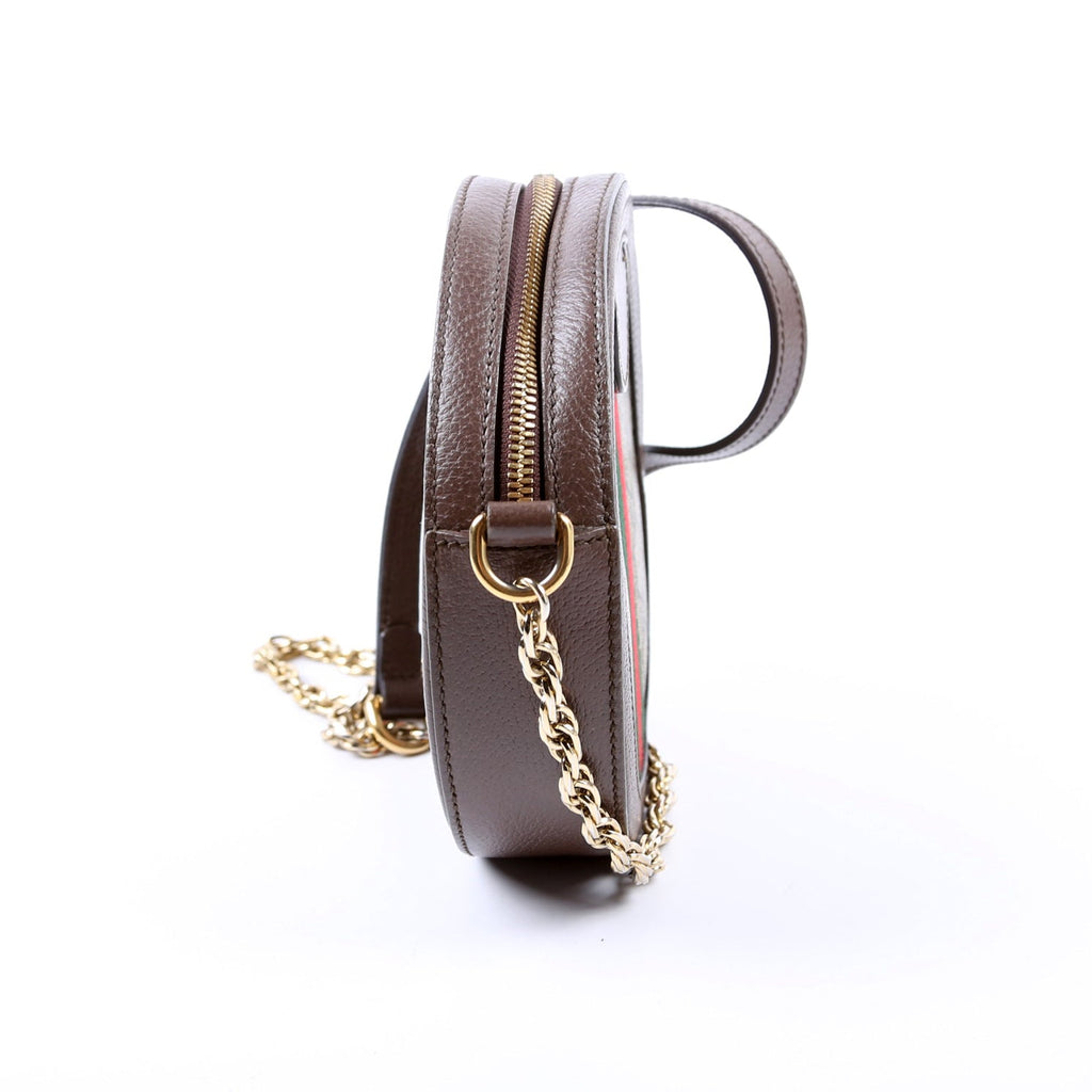 550618 Ophidia GG Supreme Round Small Crossbody Brown