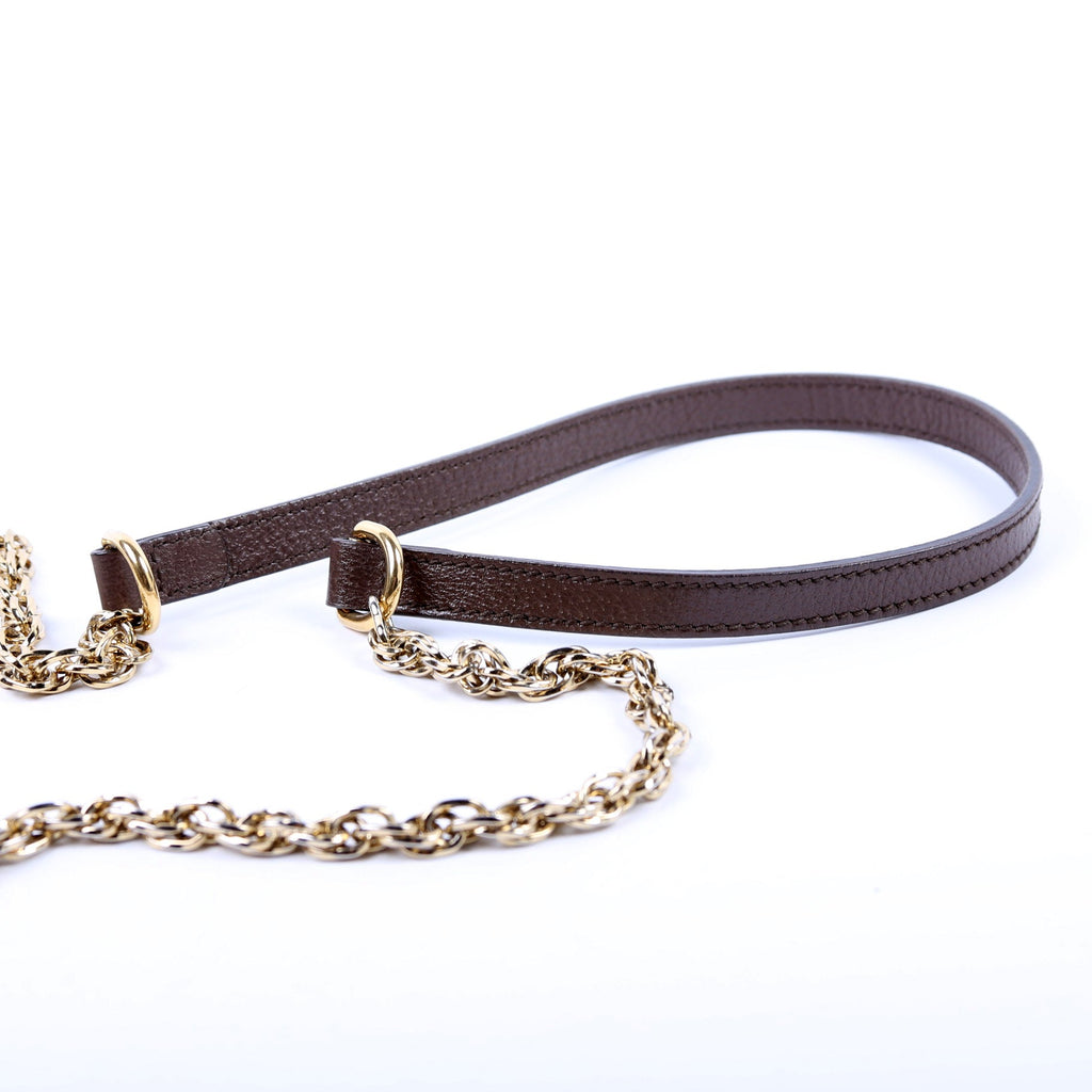 550618 Ophidia GG Supreme Round Small Crossbody Brown