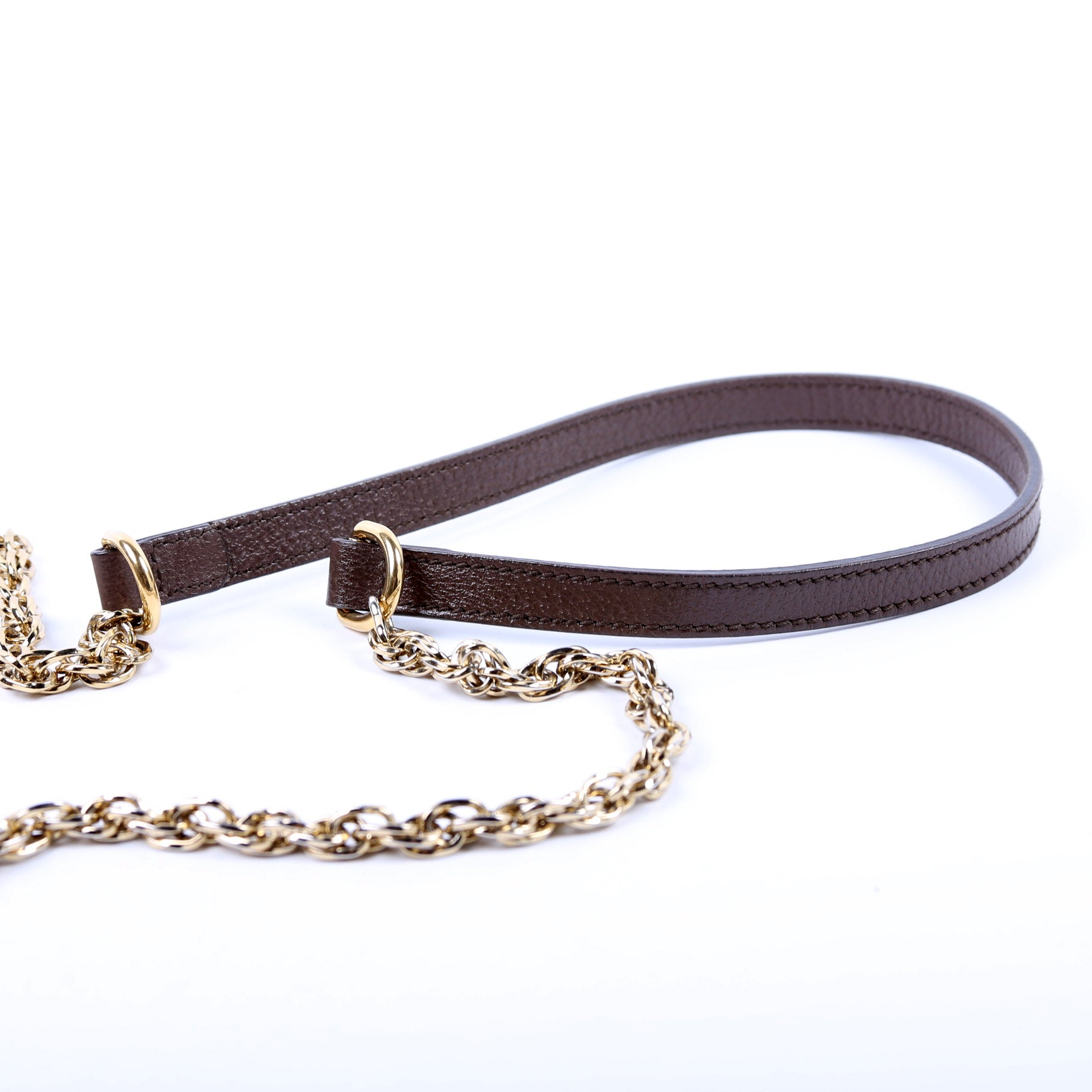 550618 Ophidia GG Supreme Round Small Crossbody Brown