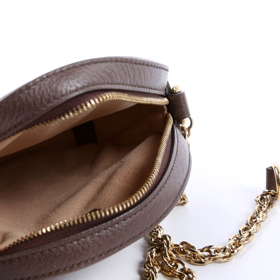 550618 Ophidia GG Supreme Round Small Crossbody Brown