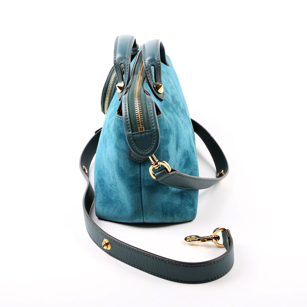 8BL124 By the Way Medium Coin Pocket Suede Teal