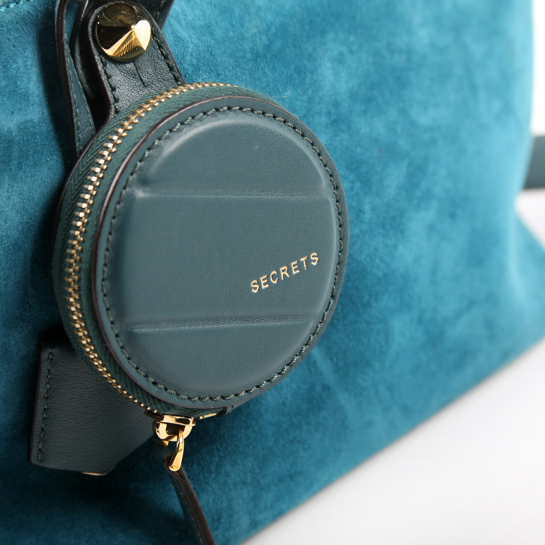 8BL124 By the Way Medium Coin Pocket Suede Teal