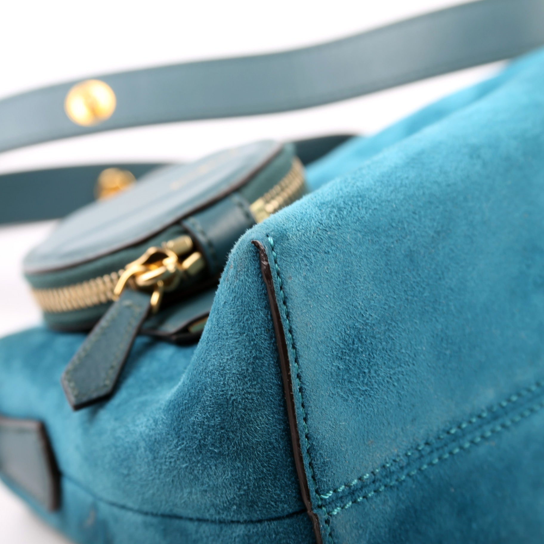 8BL124 By the Way Medium Coin Pocket Suede Teal