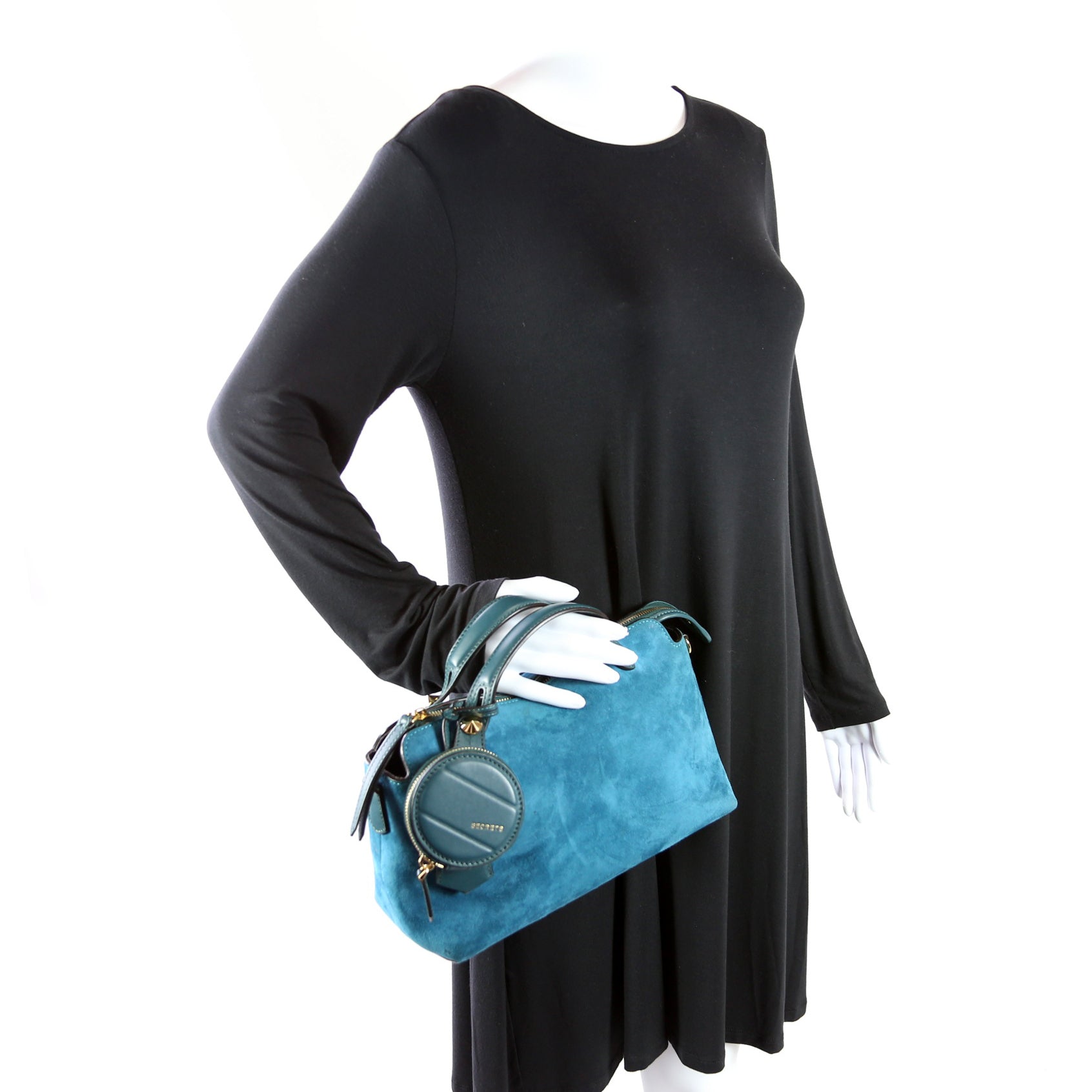 8BL124 By the Way Medium Coin Pocket Suede Teal