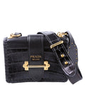 Cahier Bag Small Crocodile/Calfskin Black