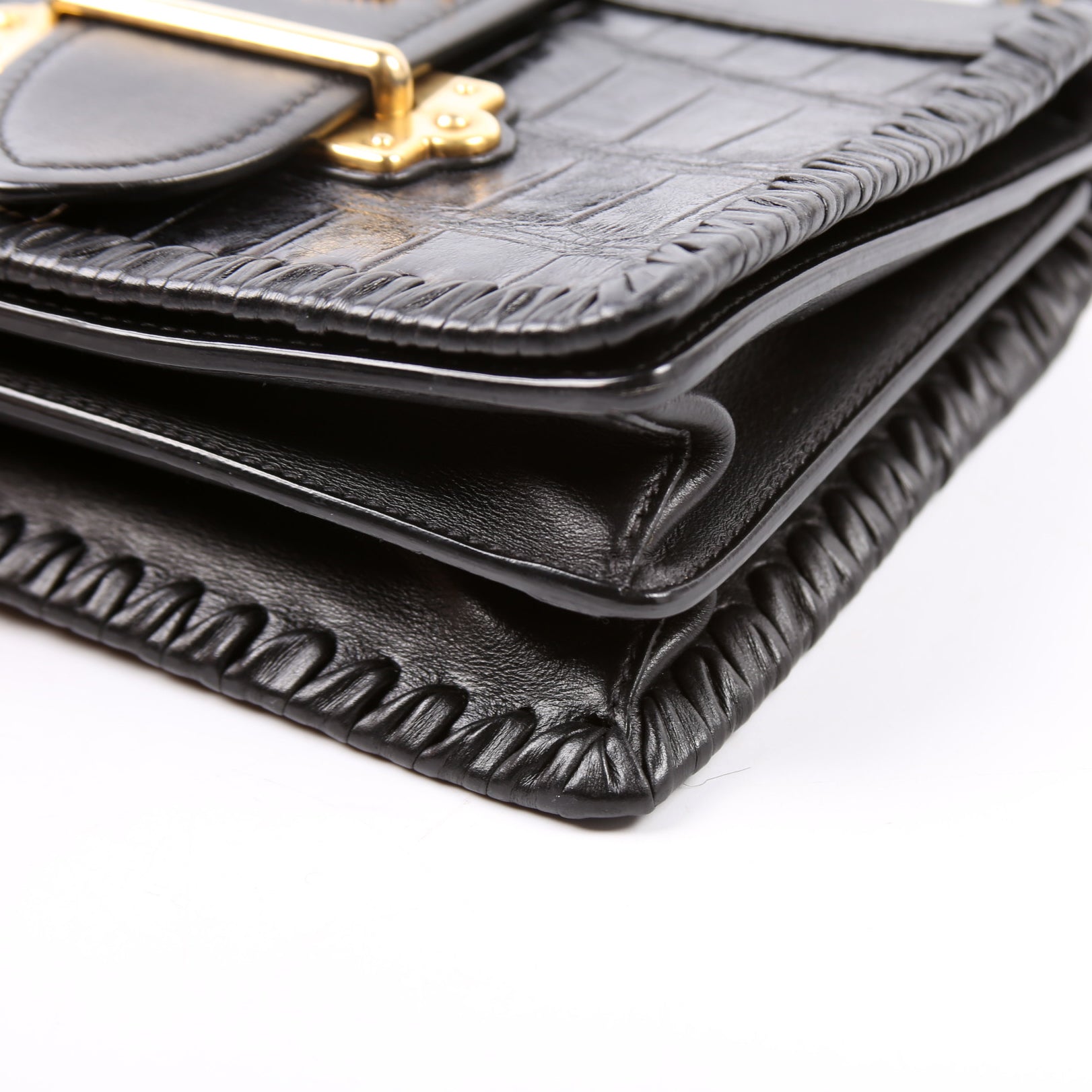 Cahier Bag Small Crocodile/Calfskin Black